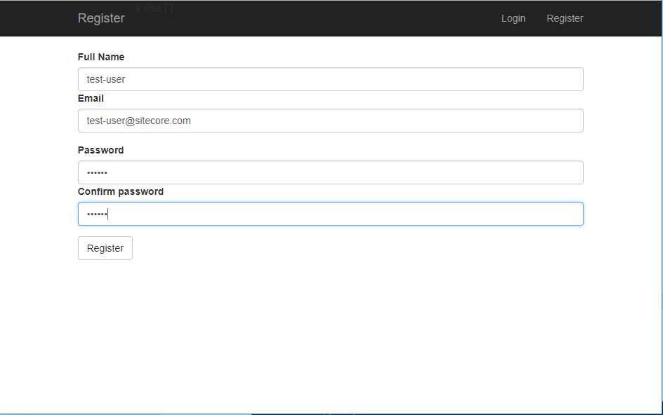 The Register form The Register form