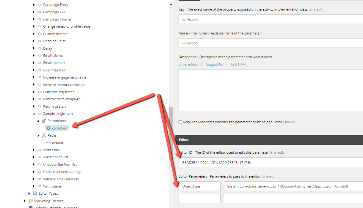 custom activity editor