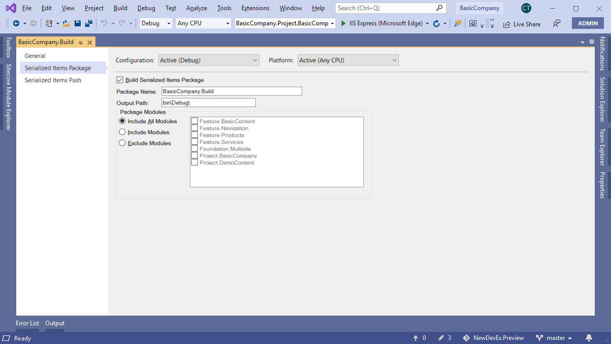 Illustration showing how to configure what items to serialize and package at build time. Illustration showing how to configure what items to serialize and package at build time.