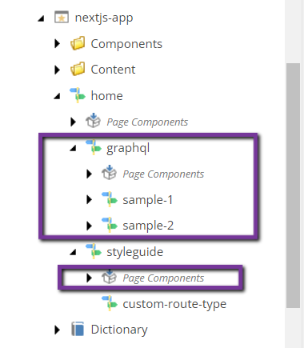 Content tree highlighting the items used in this example. Content tree highlighting the items used in this example.