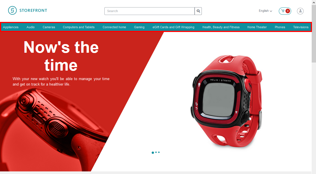 The category navigation bar
