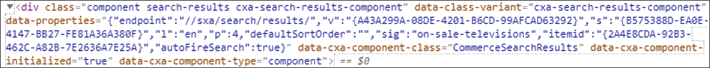 An example of the enclosing markup for the rendering