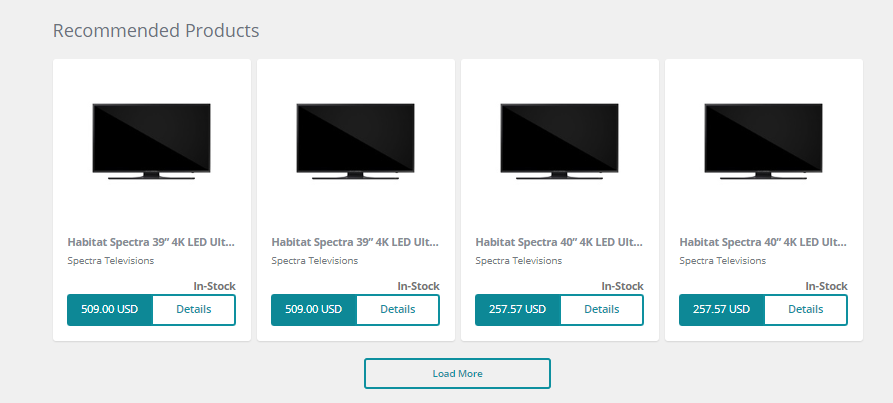 Cross-selling recommended products on the live storefront. Cross-selling recommended products on the live storefront.
