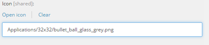 The Icon field on a sprite icon item