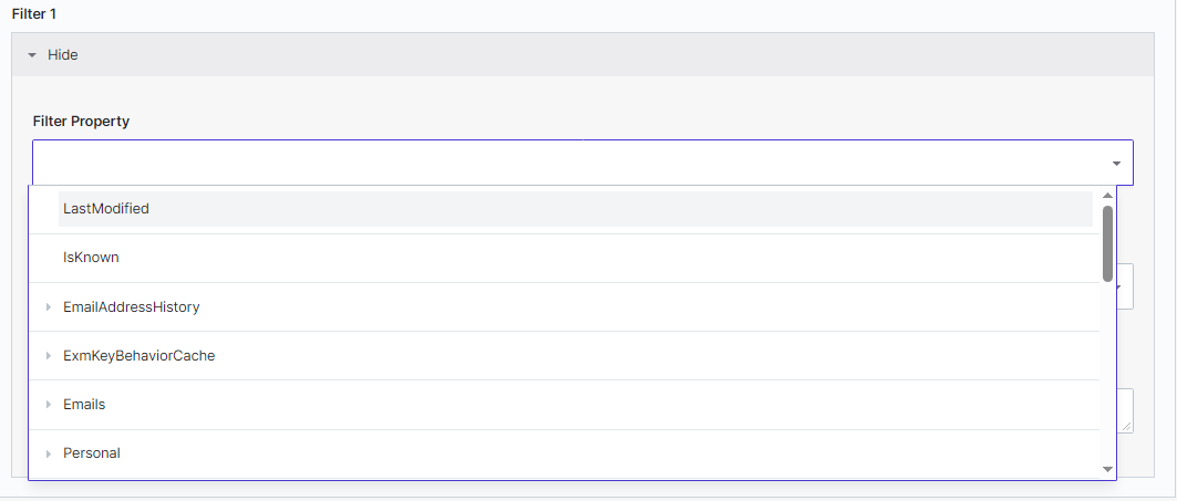 Set filter properties for a recipe in Sitecore Connect