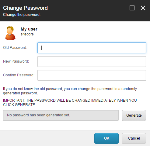 Change Password dialog box
