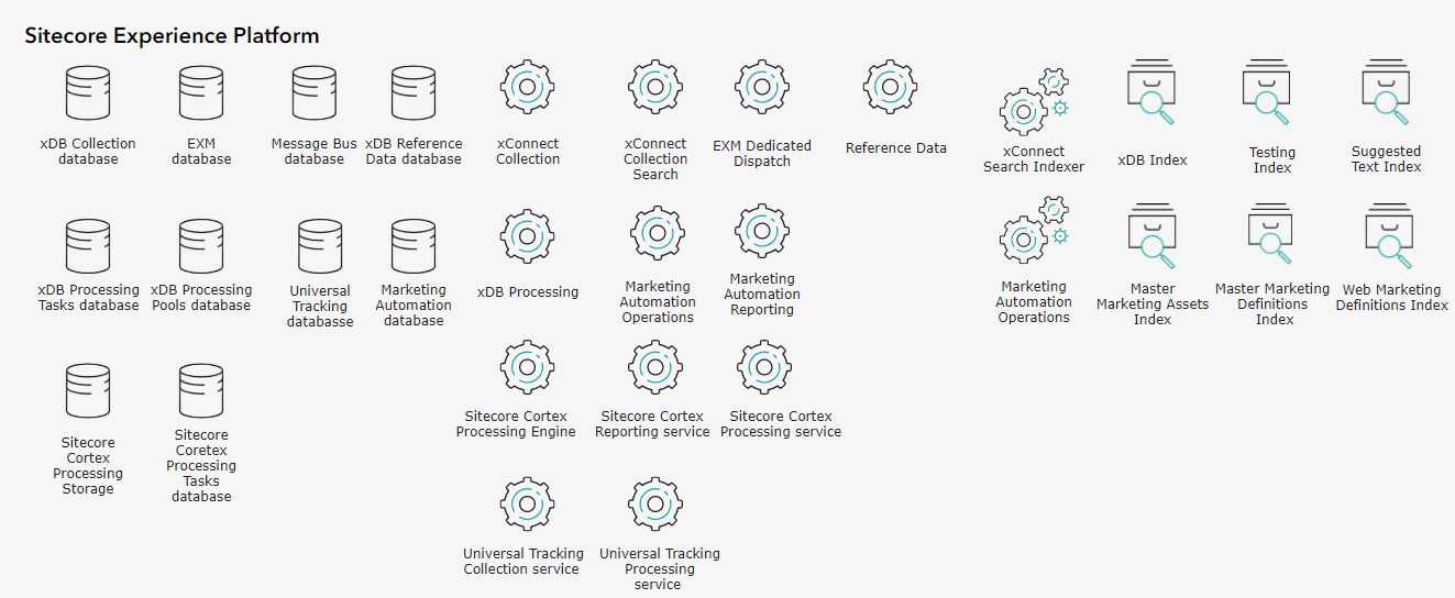 Diagram of the Sitecore Experience Platform roles.