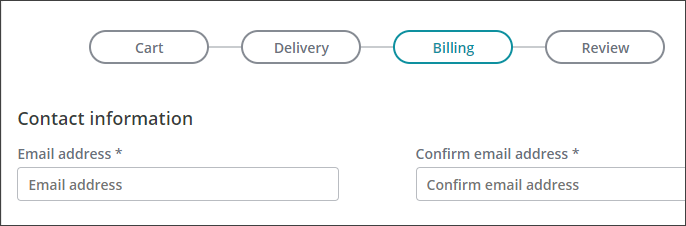 Checkout process email confirmation