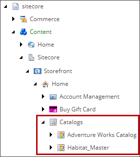 The Catalogs item The Catalogs item