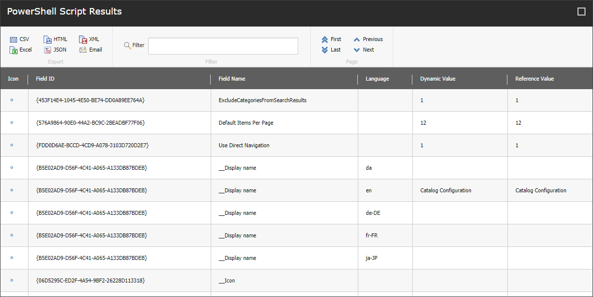 Powershell Script Results