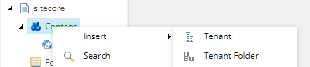 Tenant insert option in the Content Editor. Tenant insert option in the Content Editor.