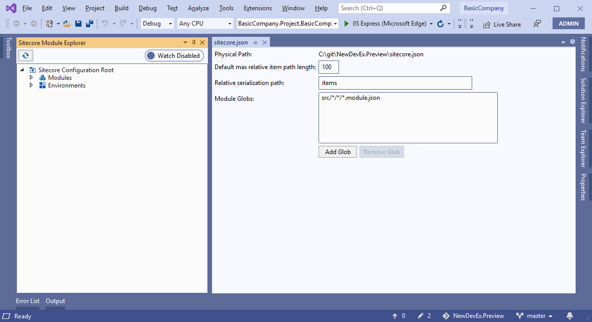 Illustration showing the Sitecore Configuration Root form.