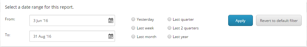 The Select a date for this report dialog. The Select a date for this report dialog.