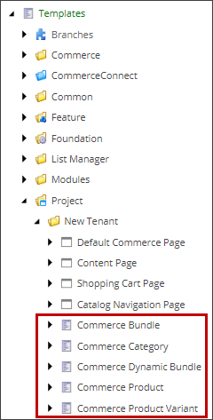 Commerce templates