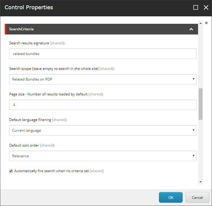 Control Properties dialog box.