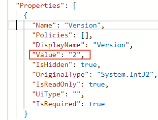 The version value property.