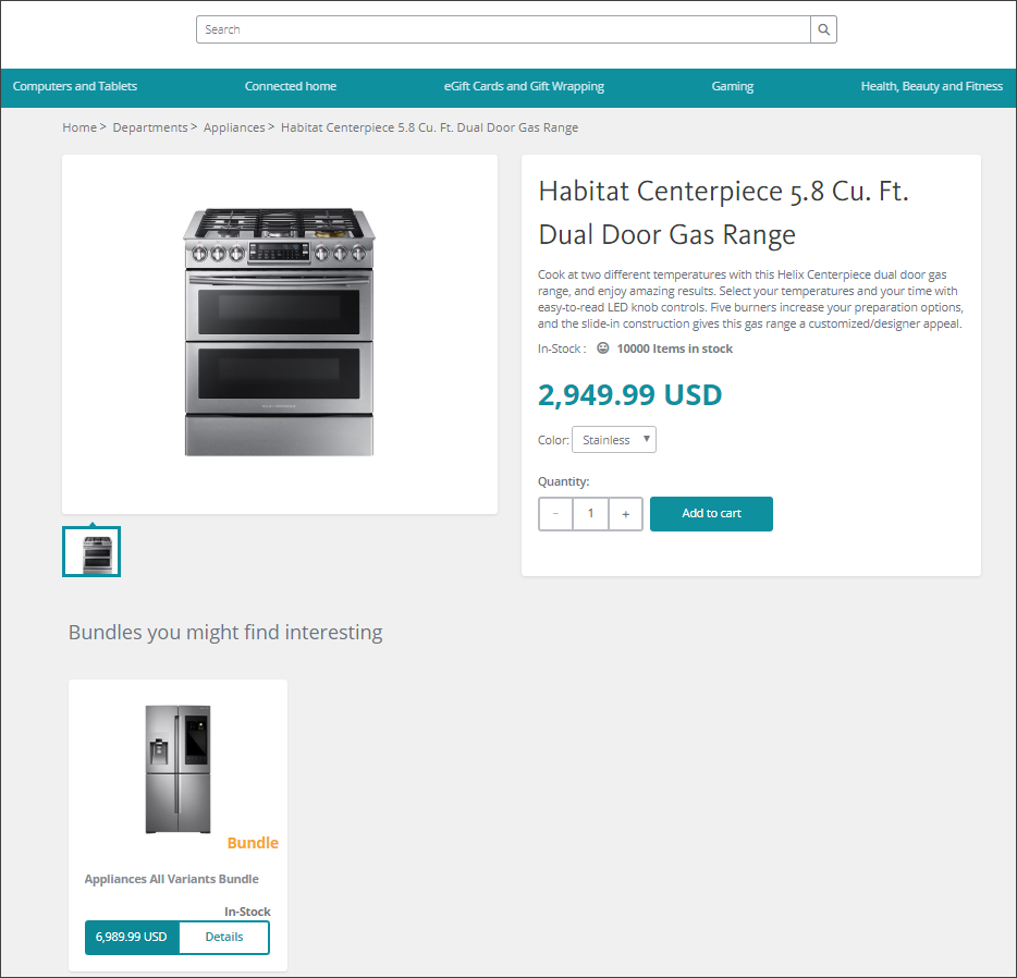 Upselling product bundles on the live storefront.