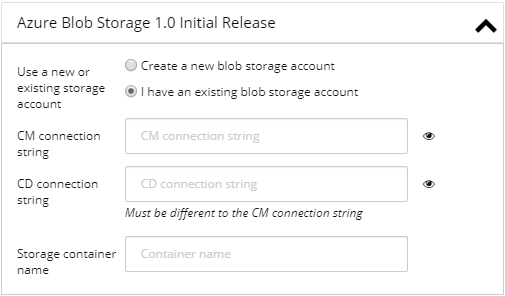 Create a blob storage account.