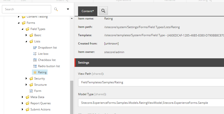 Specify the model type
