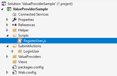 Select the file in Visual Studio