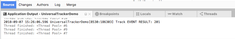 application output universaltrackerdemo