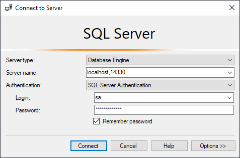 The Connect to Server dialog.