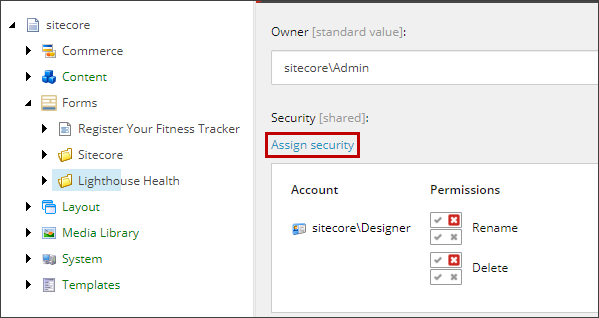 Assigning folder security