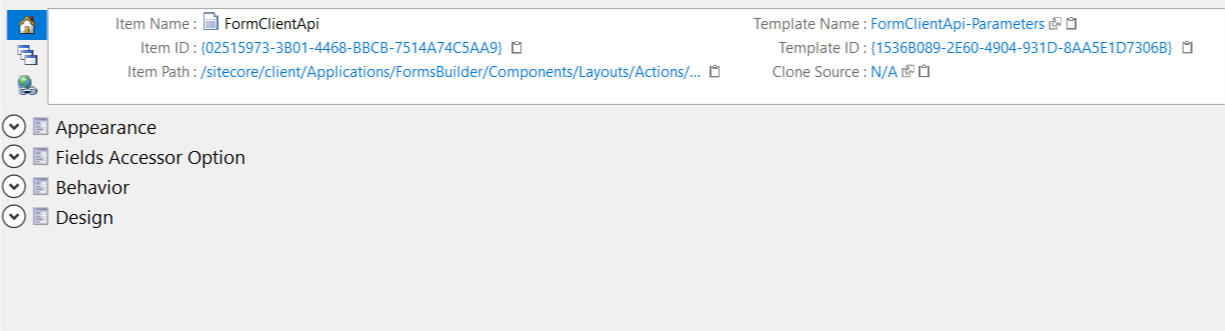 Edit the FormClientApi parameters.