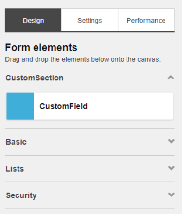 Custom form elements section example.