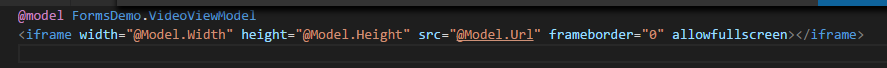 Video.cshtml razor view file.