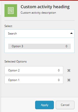 Custom activity editor with complex activity