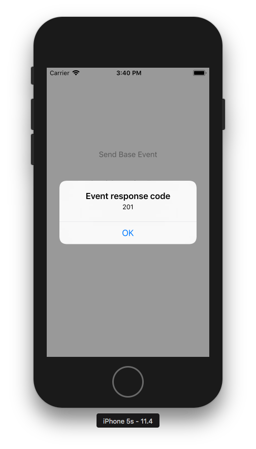 mobile event response code message