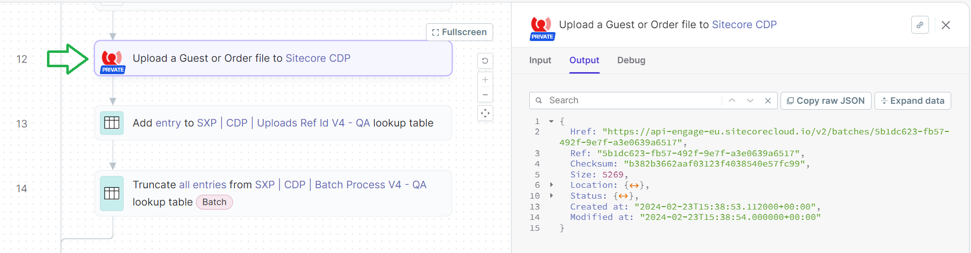 Inspect output on a job in Sitecore Connect Inspect output on a job in Sitecore Connect