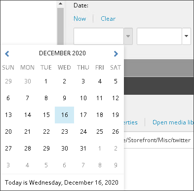 Calendar where you can select or enter a date
