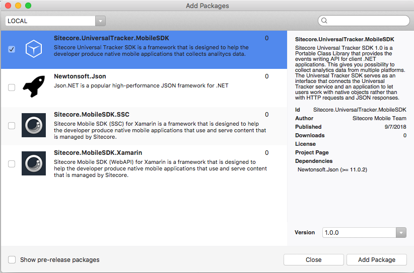 add packages list