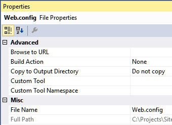 Web.config properties