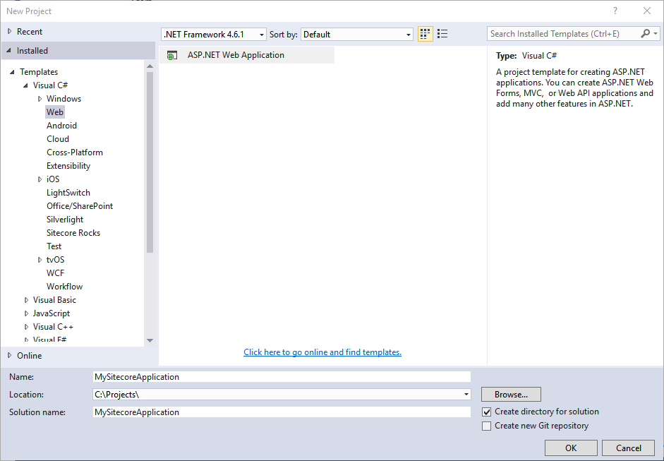 Create a new application