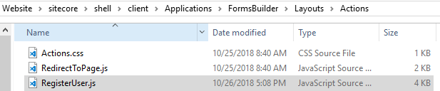 Path to Actions folder.