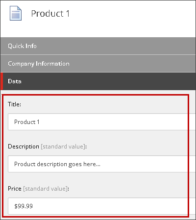 Item created using the base template