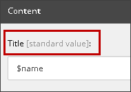 Indicator in the user interface showing that there is a standard value defined.