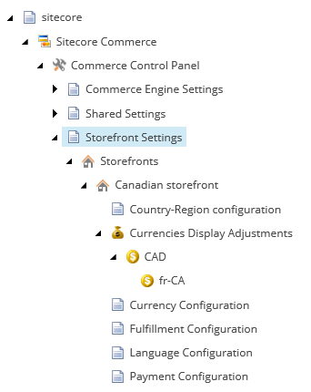 Storefront settings folder.