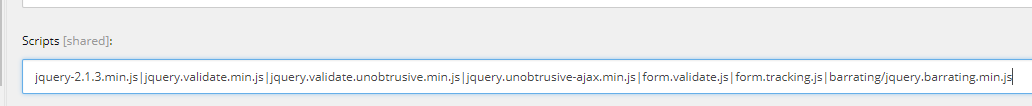 Specify file in the Scripts field Specify file in the Scripts field
