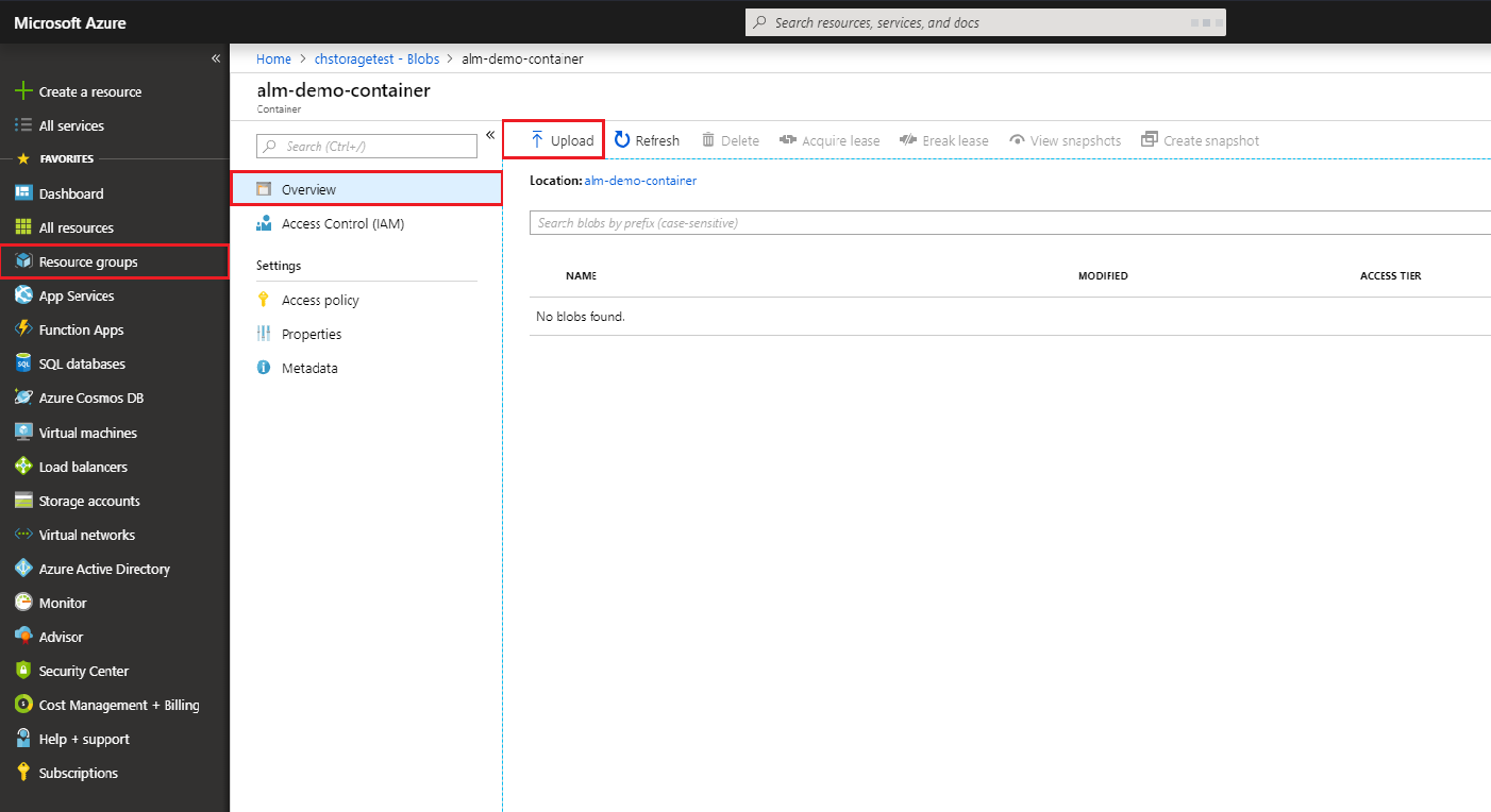 Upload ARM templates to a storage container Upload ARM templates to a storage container