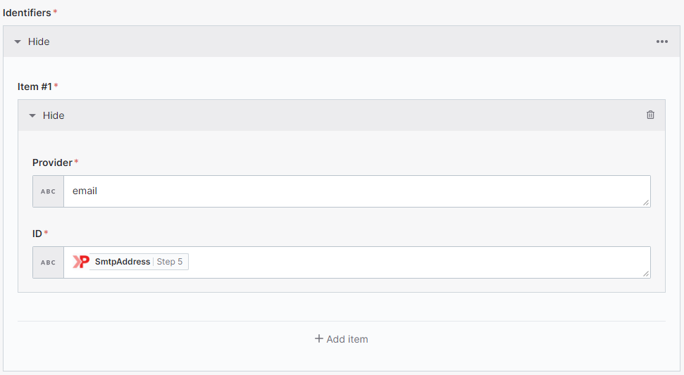 The Identifiers section