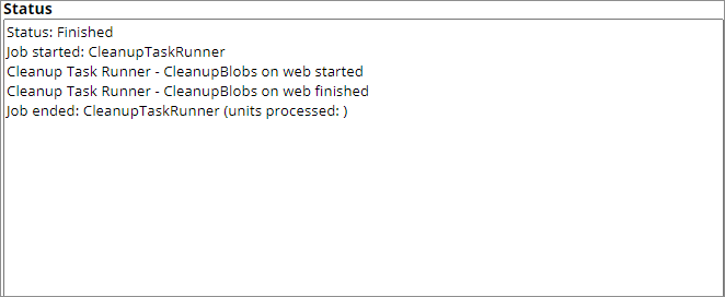 Status message from the Disk Cleanup tool.