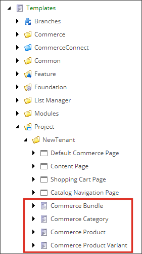 Commerce templates Commerce templates