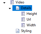 Elements in the Video item shown in the list view. Elements in the Video item shown in the list view.