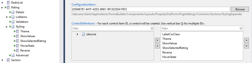 Specify ControlDefinitions Specify ControlDefinitions