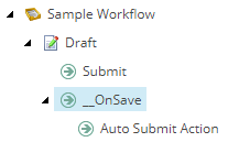 The __OnSave command with the Auto Submit Action as a subitem.