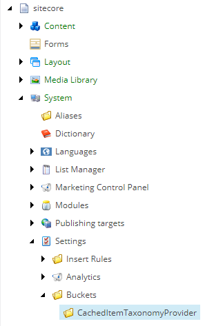 Default taxonomy provider in the content tree